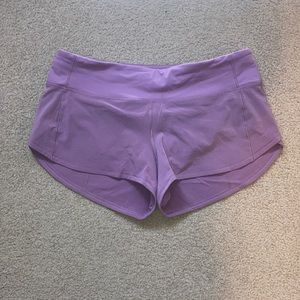 Plum/purple Lululemon speed shorts